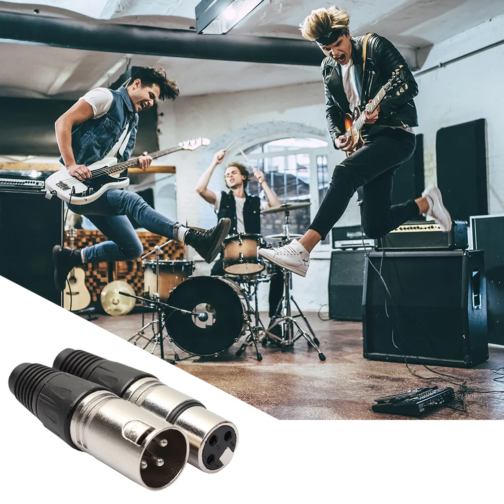 8pcs Audio Microphone Connector 4 Male 4 Female 3Pin MIC Jack Plug Zinc Alloy Socket Panel Mount Chassis for Power Amplifier