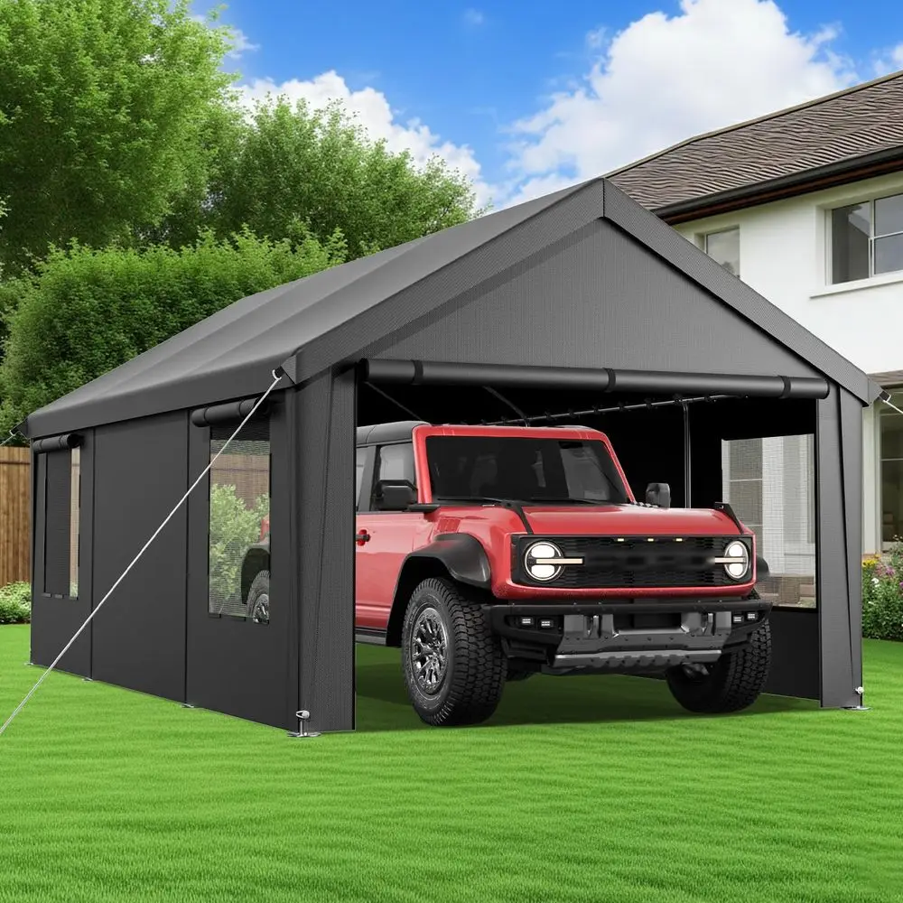 

Carport 12x20ft HeavyDuty Canopy Portable Garage Metal Carport Featuring Galvanized Frame Waterproof amp UVProtected Tarp with