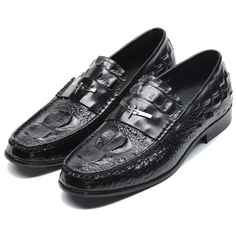 

Trendy Slip-On Crocodile Leather Chaussures Hommes Luxury Men Loafer Shoes Wedding Men's Dress Shoes