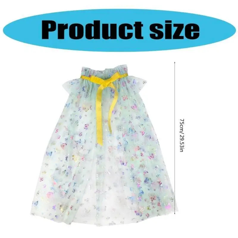 39bd Butterfly Imprimindo Cape Halloween Costume Cape Girls Dress Cape Princess Cape Cosplay Cloak For Kids Little Girls