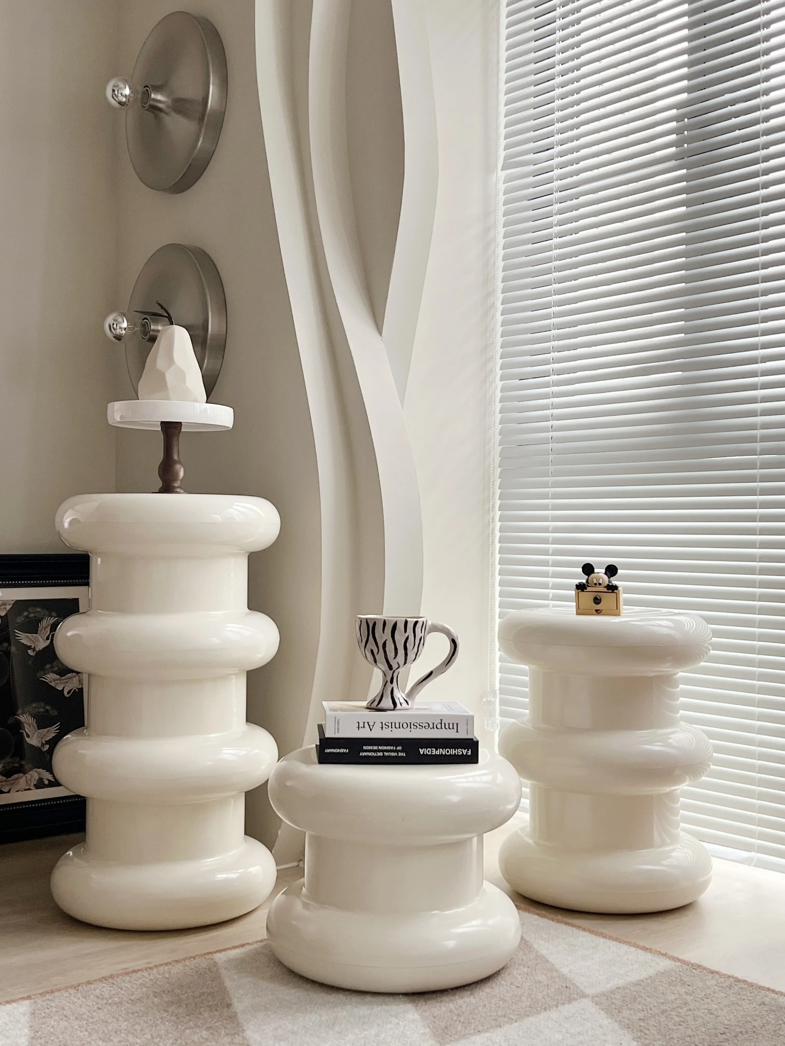 

Украшение табурета, скандинавский свет, роскошная скамейка для обуви, приставной столик, пластиковый круглый табурет, ночной столик