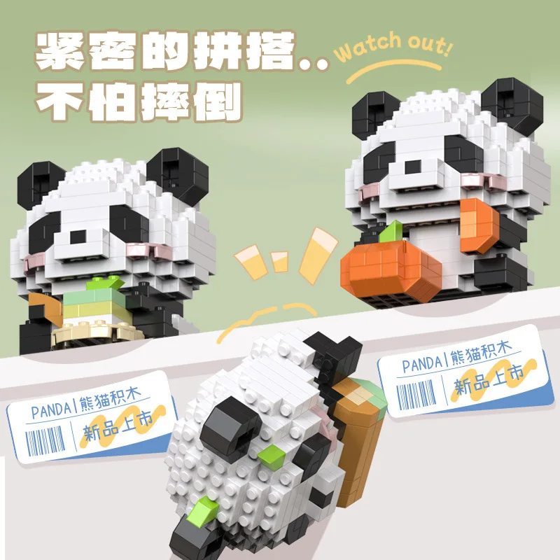 Panda cinese Mini blocchi di costruzione Set di blocchi Animali Modello di assemblaggio Mattoni Decorazione domestica fai da te Giocattoli per regali per ragazze