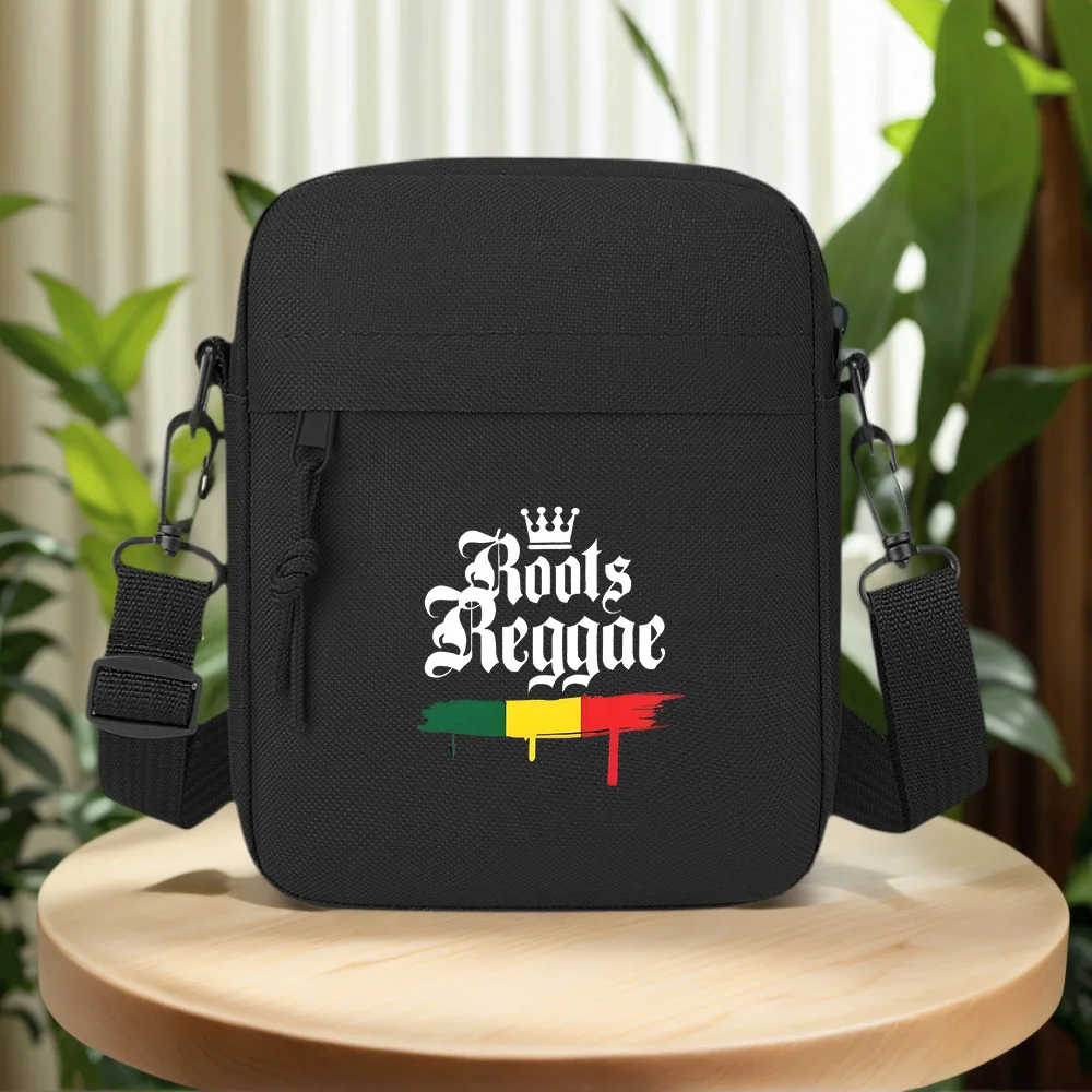 Roots Reggae music crown brush strokes Men Crossbody Bag Single Shoulder Women Cartoon Anime Film Printing Design Unisex