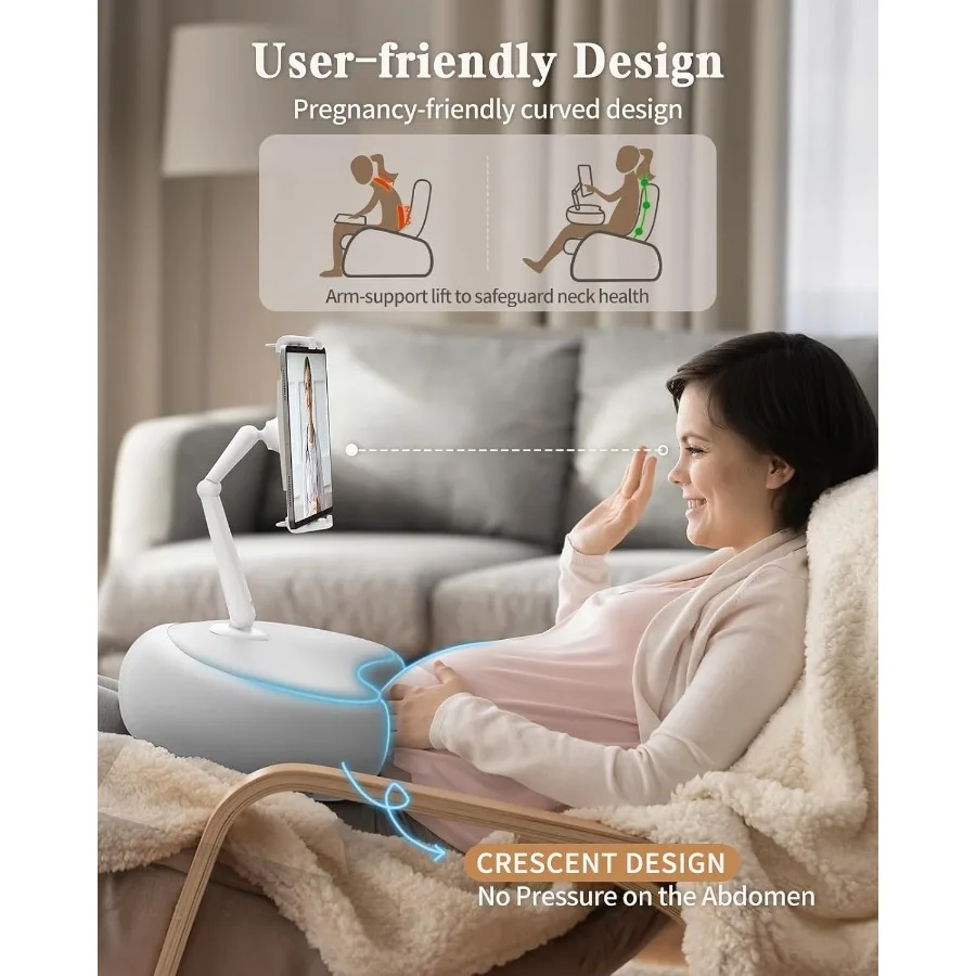 SAIJI Kindleピロースタンド iPadスタンド 4.7～15.6インチのKindle、スマホ、iPadに対応 360度調整可能なラップビーンバッグタブレットホルダー ベッド用