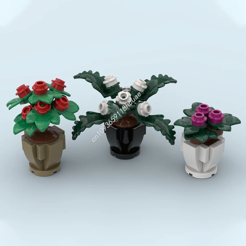 

79pcs MOC Potted Perennials Building Blocks Logical thinking up Space imagination up Solve the problem up Christmas toy Gift
