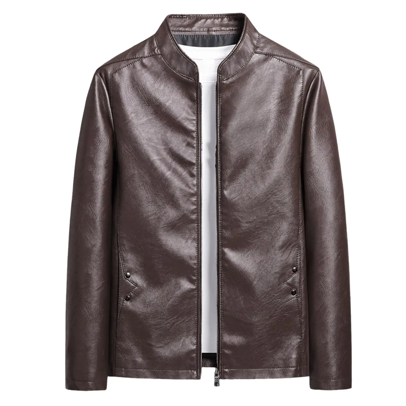 

Autumn New Men Leather Coat Korean Fashion Genuine Leather Sheepskin Men Leather Jacket Trend Casual Fit Slim Baseball Clothes