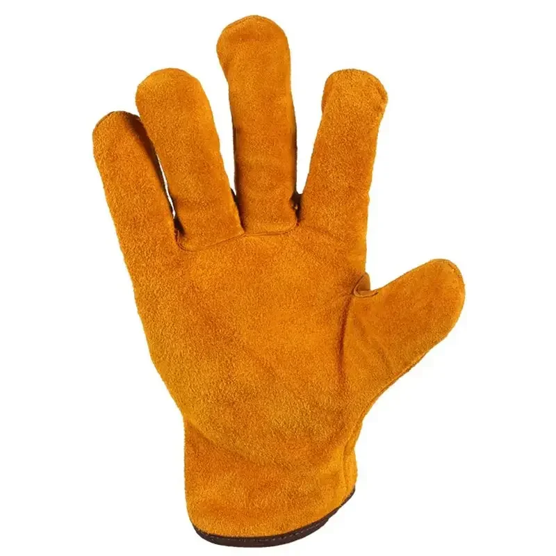 Cowhide Leather Gloves, 1 Pair,Durable Women Men Work Gloves, Hand Protection Wear for Welding Safety, Gardening, Driving 가죽작업장갑