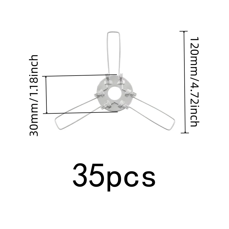 35 pcs-Fork Stable Design 120mm 3-Fork Lamp Spring Clips, great for Home Lighting Installation, Universal Lamp Fit