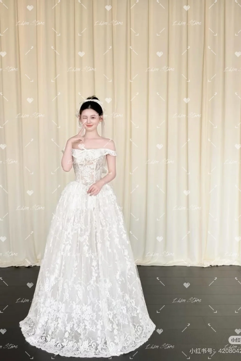 Lism Graceful Lace One-Shoulder Wedding Dress Women's 2026 New Vintage Fairy Tale Forest System Bride Marriage 웨딩드레스 Customized
