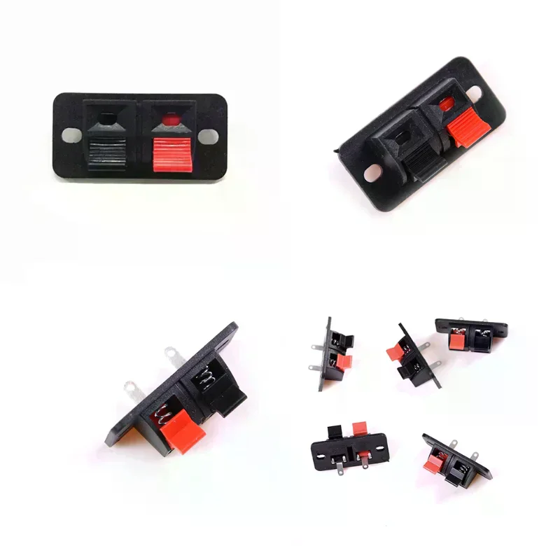 5x 2 Positions Push in Jack Spring Load Audio Speaker Terminals Panel Connector