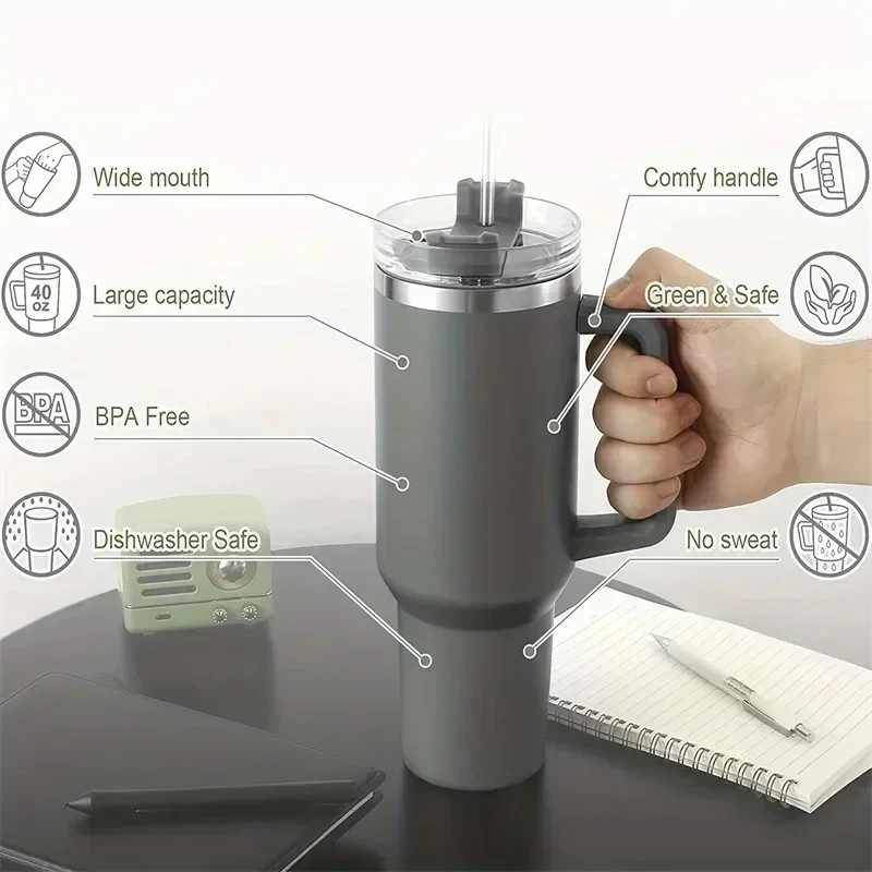 Bingba Cup Car Large Capacity Portable Handle Cup Stainless Steel Insulation Bottle insulated tumbler Thermal cup Cold And Hot