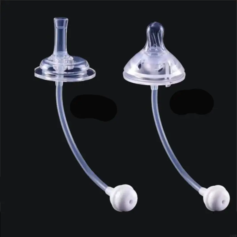 

54DF Soft Silicone Wide Mouth Sucking Nozzle Conversion for Head for Wide Neck Baby Bottle Feeding Bottle Drinking Cup Straw