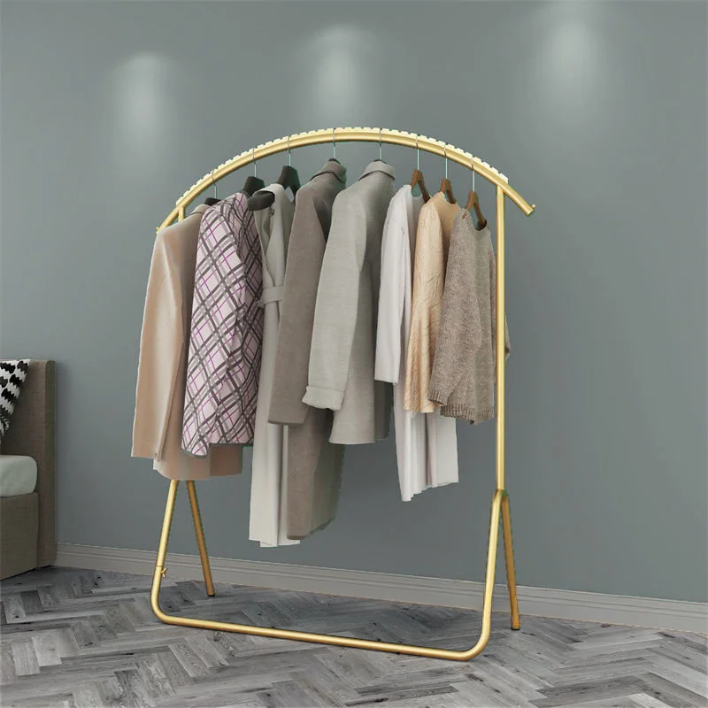 

Light Luxury Floor Coat Racks Simple Indoor Wrought Iron Clothes Rack Nordic Bedroom Clothes Hanger Clothing Store Display Rack