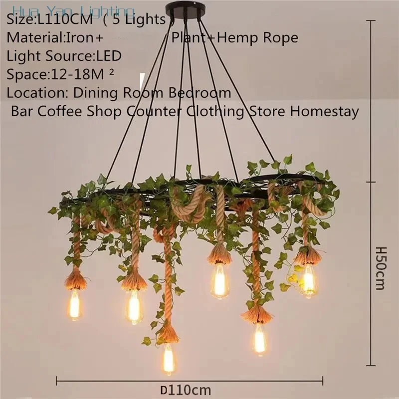 American Country Pendant Lamp Retro Creativity Plant Music Restaurant Cashier Counter Bar Cafe Milk Tea Shop Chandelier