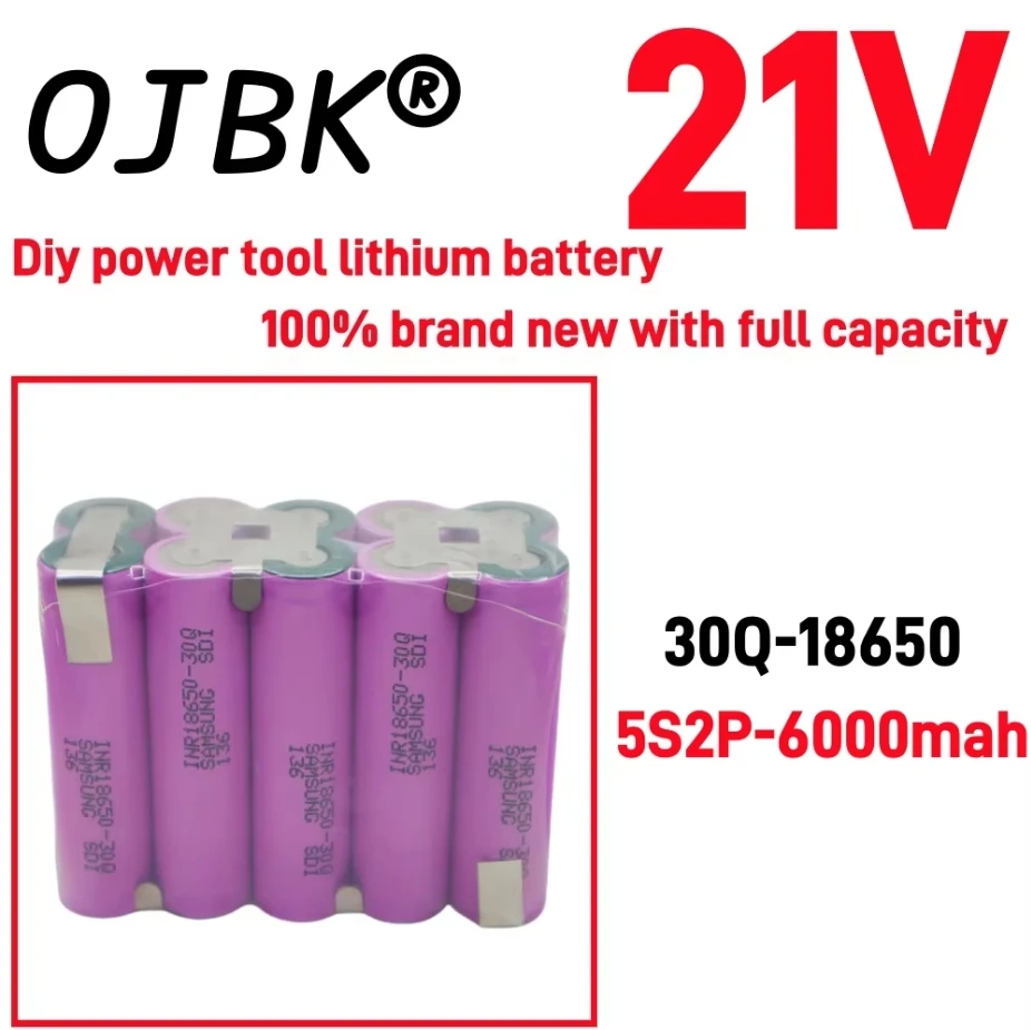 Original 100% full capacity 20A 18650 30Q 3000mAh 6000mAh 3S 4S 5S 12.6V 14.8V 18V DIY screwdriver battery welding battery pack