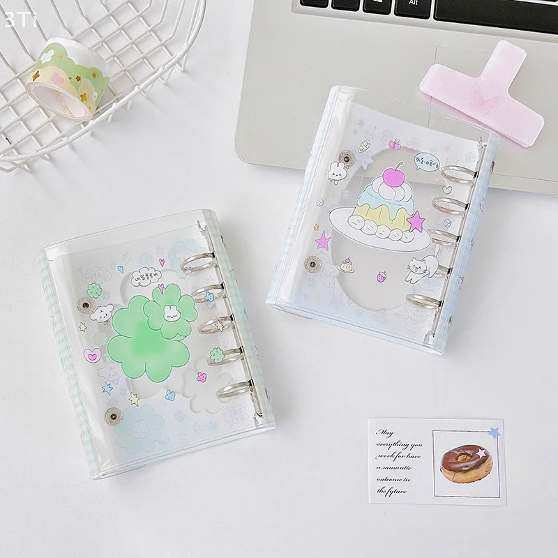 M5 귀여운 만화 바인더 커버 스케치북 액세서리 일기 루스 리프 노트 사진 카드 앨범 사무용품