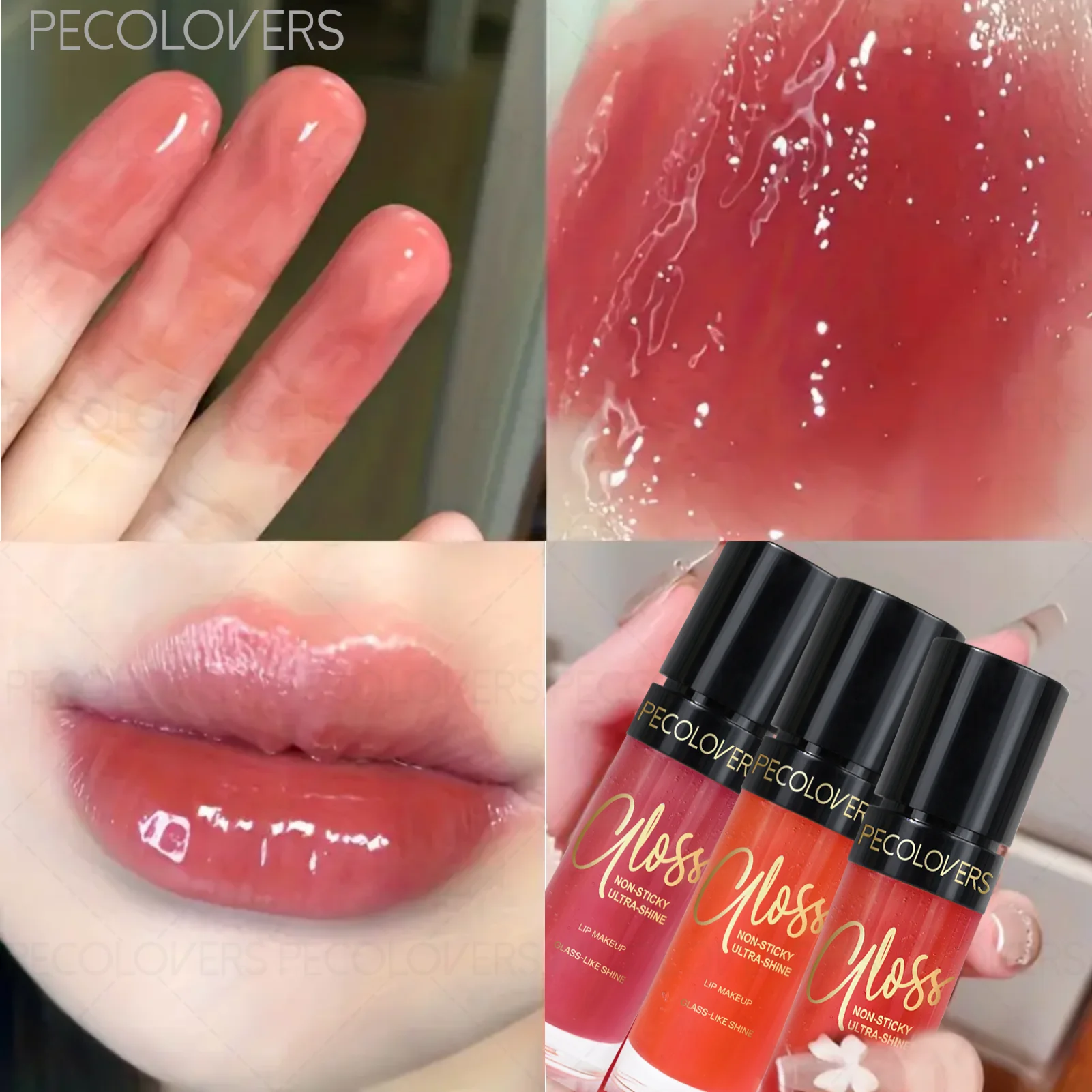 1個の保湿リップオイルリップグロス、保湿ウォーターグロスメイクアップルック、べたつかないリップグロス、あらゆるタイプに最適、ギフトに最適