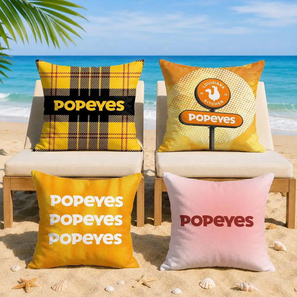 Fried Chicken P-PopeyeS Cushion Cover Soft Short Plush Double-Sided Printing Home Decor Machine Washable Pillow Case Gift