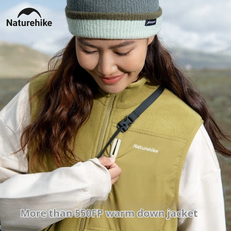 Naturehike سترة صوف دافئة الشتاء الحرارية متعددة جيب الوقوف أكمام صدرية التخييم في الهواء الطلق معطف للرياضة طوق سترة