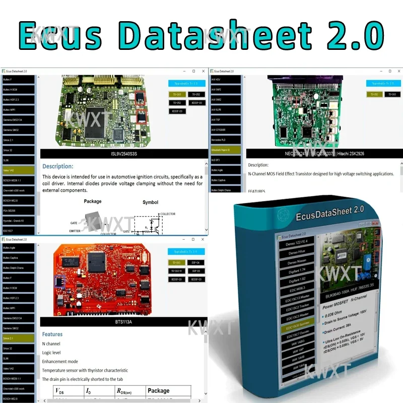 Ecu Ecus Datasheet 2.0 Software Schematic Database Including Thousands of PCB Schematics with Electronic Components of Car ECUs