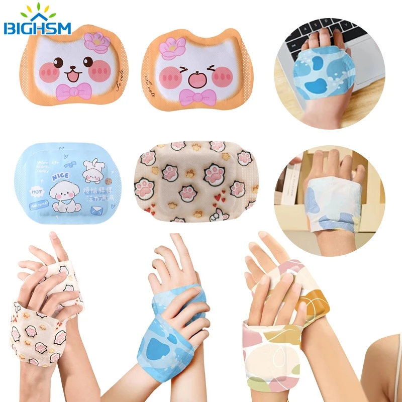 1/5Pairs Self Heating Winter Warm Paste Wearable Disposable Hand Foot Warmers Heat Pack Steam Hand Warmer Wrist Heating Pad