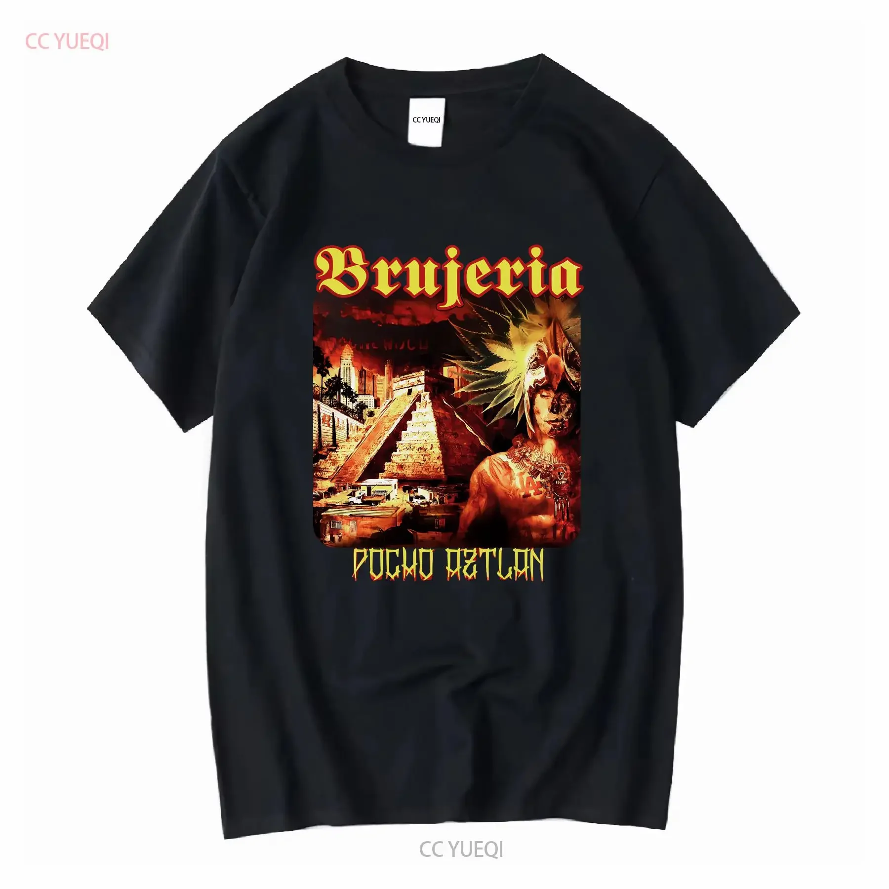 Camiseta BRUJERIA Pocho Aztlan, todas las tallas S a 5XL, IN338, estilo vintage, lavada, versátil, con gráfico, para uso diario, unisex, cómoda