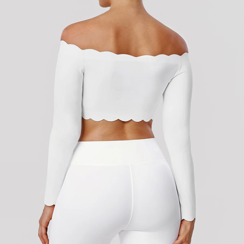 مثير واحد الكتف طويلة الأكمام النساء اليوغا قمصان المحاصيل الأعلى طويلة الأكمام للنساء اليوغا الرياضة اللياقة البدنية الصالة الرياضية الملابس تجريب القمم