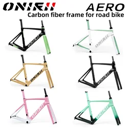 Road Bike Frame Carbon with Front Fork, Headset, Seat Post, Tail Hook,Thru Axle  Parts 12x100mm 12x142mm for Cycling Race ONIRII