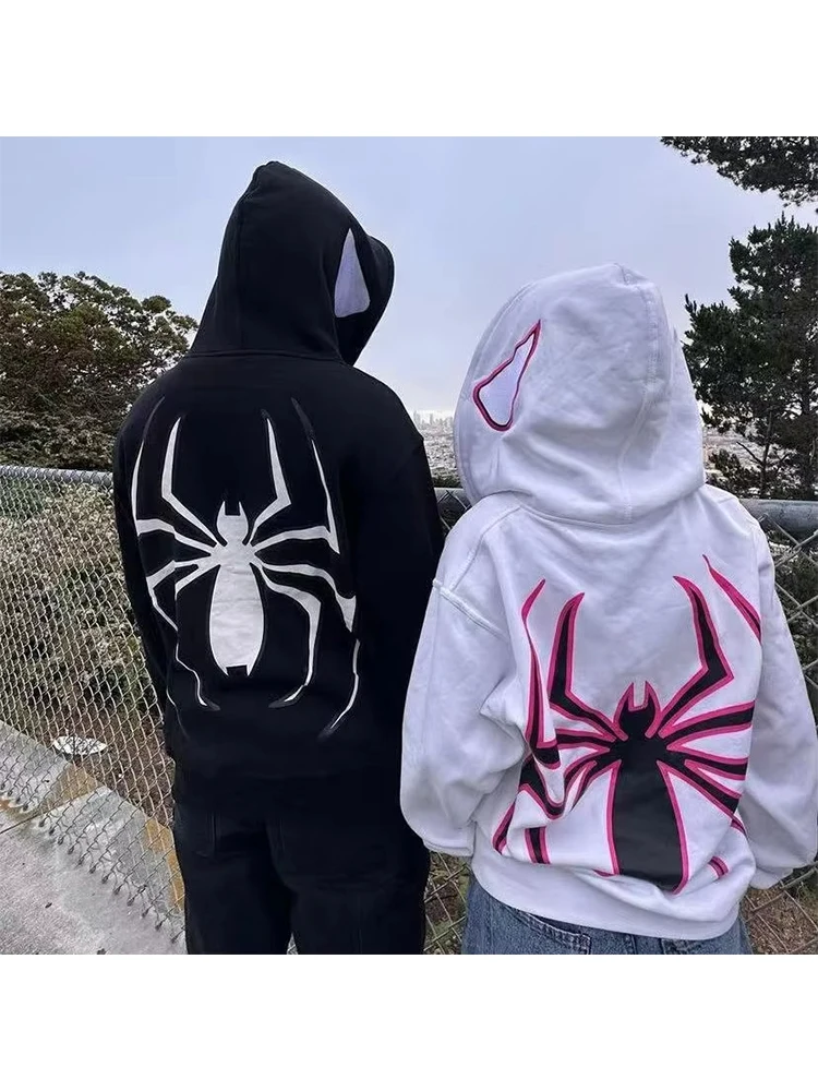 Zip Up And Pullovers Spider 3D Print Hoodie Women Men Streetwear Harajuku Graphic Oversized Jacket Punk Gothic Y2K Kids Hoodies