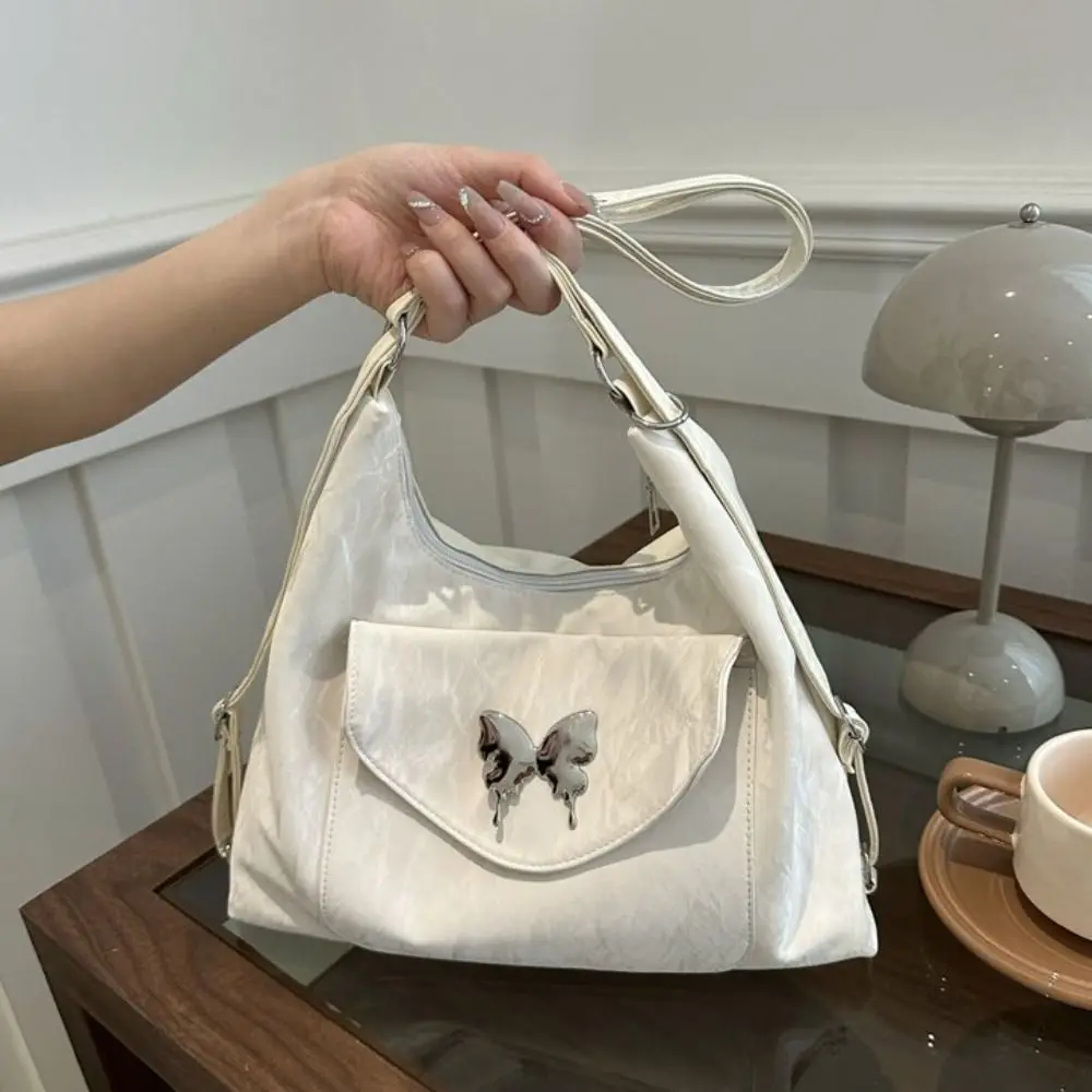 PU lederen vlinder schoudertas grote capaciteit Koreaanse stijl vlinder crossbody tas waterdicht effen kleur