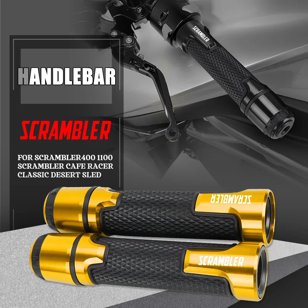 

Motorcycle CNC Handlebar Grips Hand Grips Ends 7/8" 22mm FOR DUCATI SCRAMBLER400 1100 SCRAMBLER CAFE RACER CLASSIC DESERT SLED