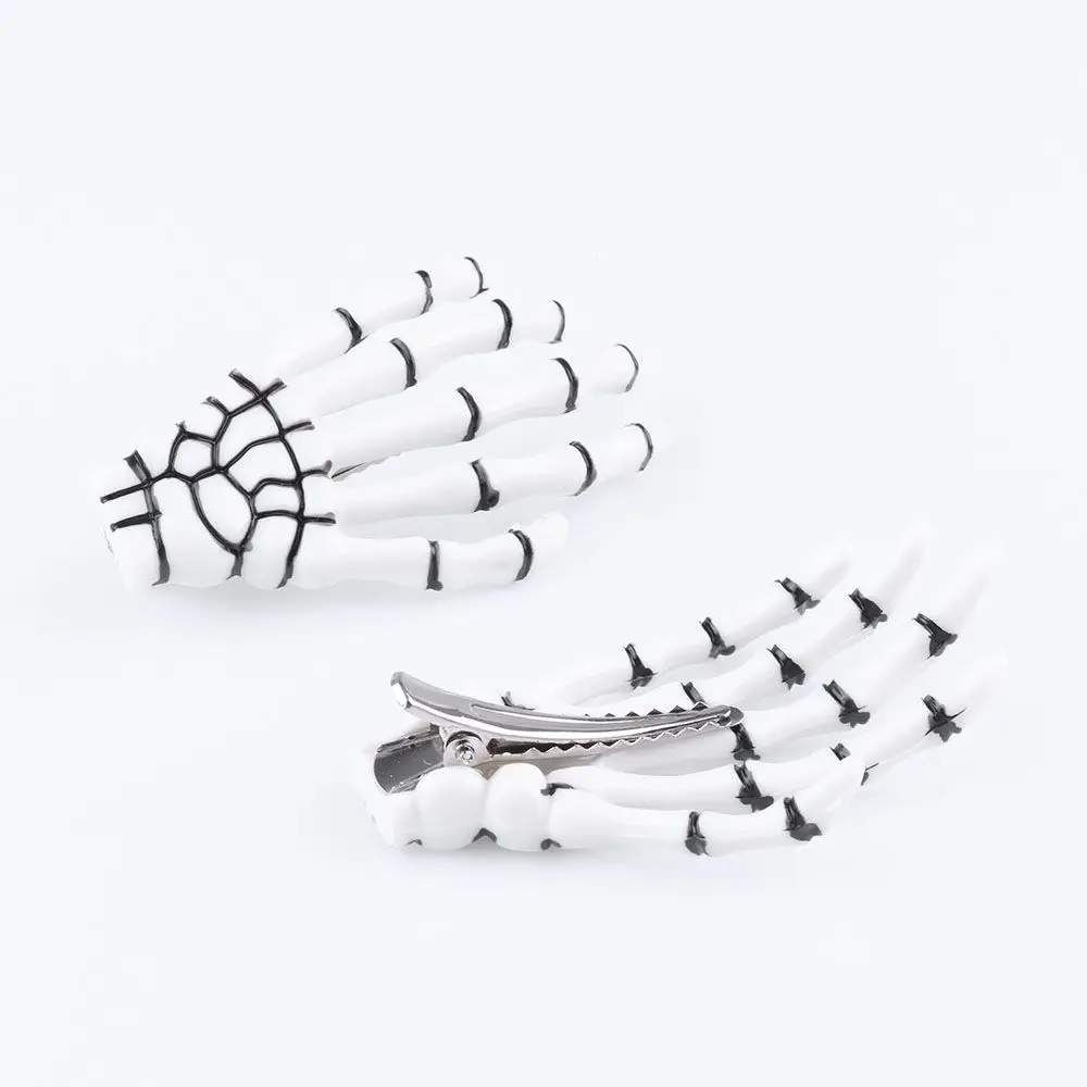 1/2Pcs New Creative Skull Hand Bone Hairpin Gripper Ghost Skeleton Hair Clips Hairclips Bone Claw Hair Accessories Gift Hairclip