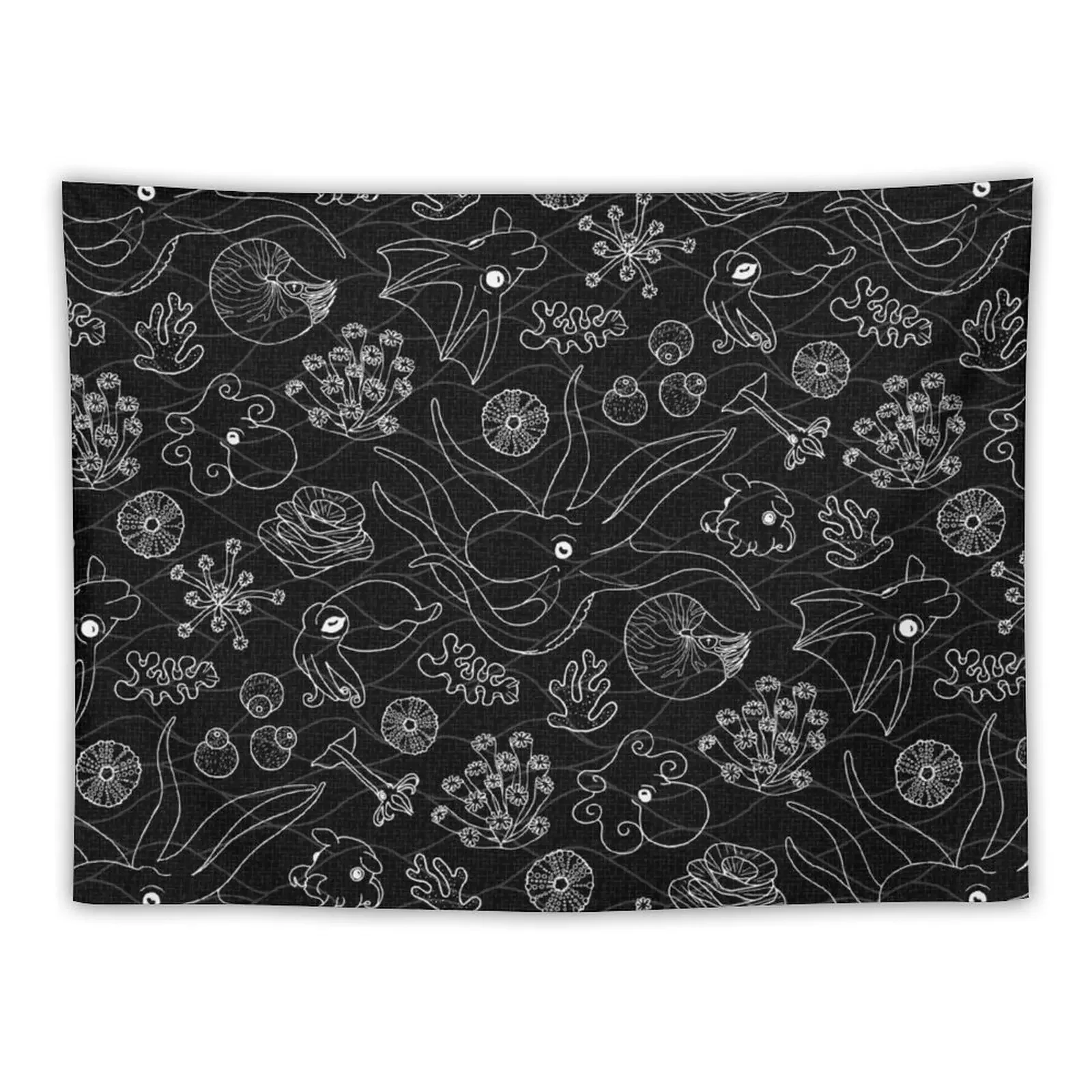 Cephalopods - Black and White Tapestry Christmas Decoration Room Decoration Korean Style Tapestry