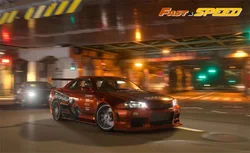 Fast Speed FS 1:64 Skyline GT-R R34 Z-Tune NFS  Underground Japanese Orange limited599 Model Car