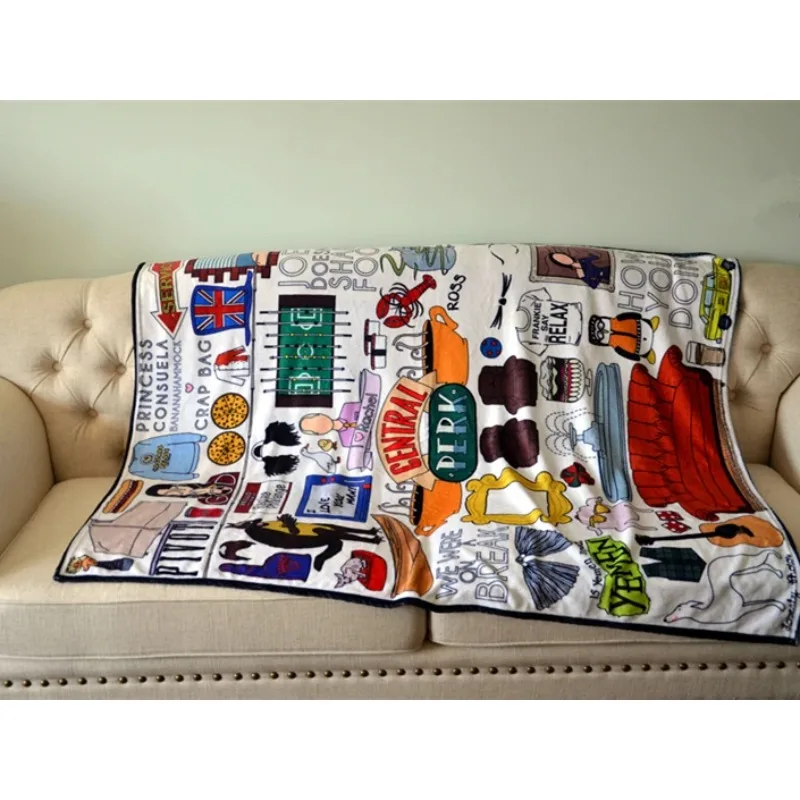 120x150cm/125x200cm TV  show Friends soft carpet central perk warm Blanket souvenir sofa cover