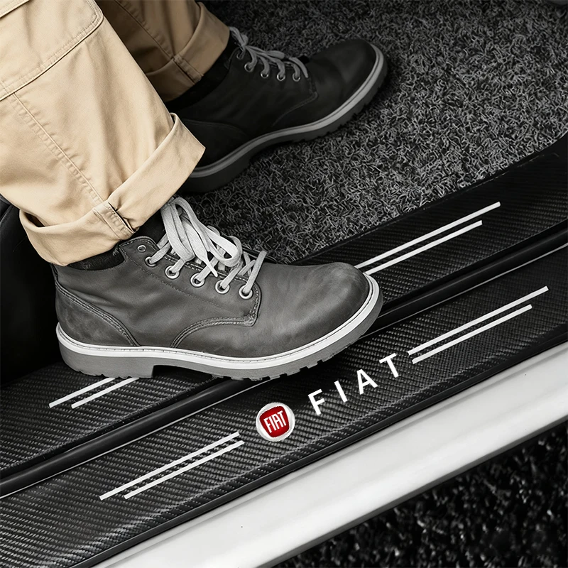 

Наклейки на пороги автомобиля из углеродного волокна, 4 шт., водонепроницаемые, для Fiat 500, 124, Aegea, Abbas, MobiPanda, Tipo, автомобильные аксессуары