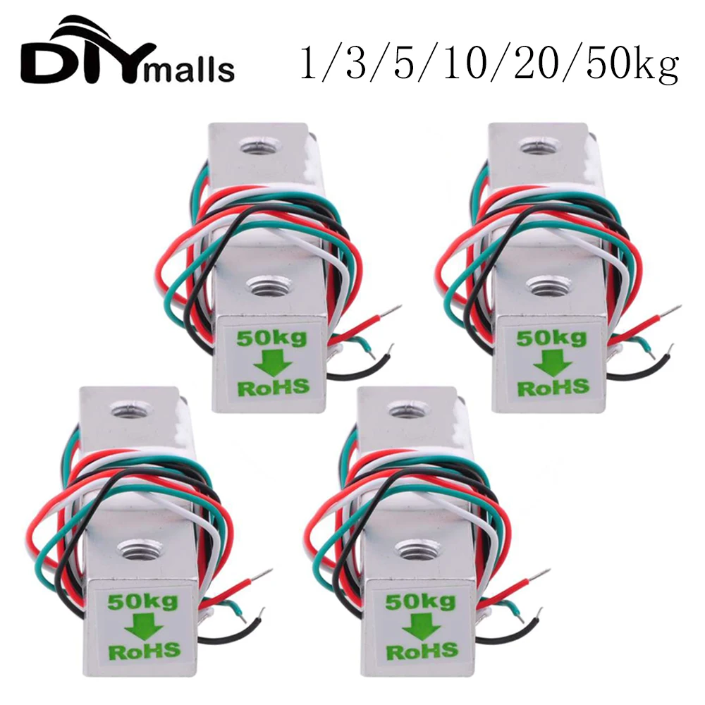 4PCS Load Cell 1KG 5KG 20KG 50KG Micro Weighing Sensor Electronic Scale Aluminum Alloy Weighing Pressure Sensor NJ6