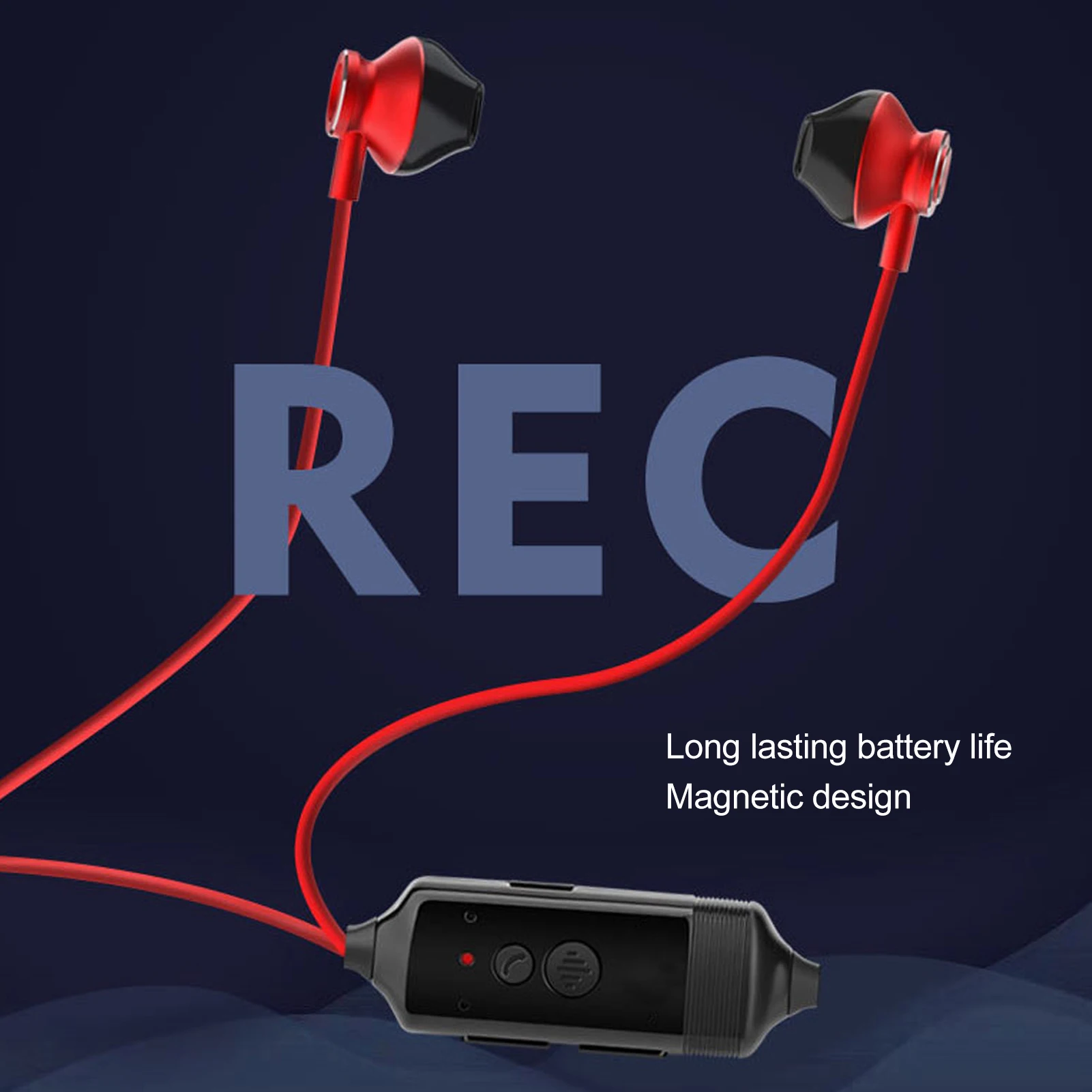 Cellphone Call Recorder Headset Power Display Voice Prompt  Magnetic Adsorption Phone Call Recorder Earphone for Work