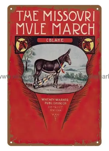 garage shop design ideas1904 the Missouri Mule March Detroit metal tin sign