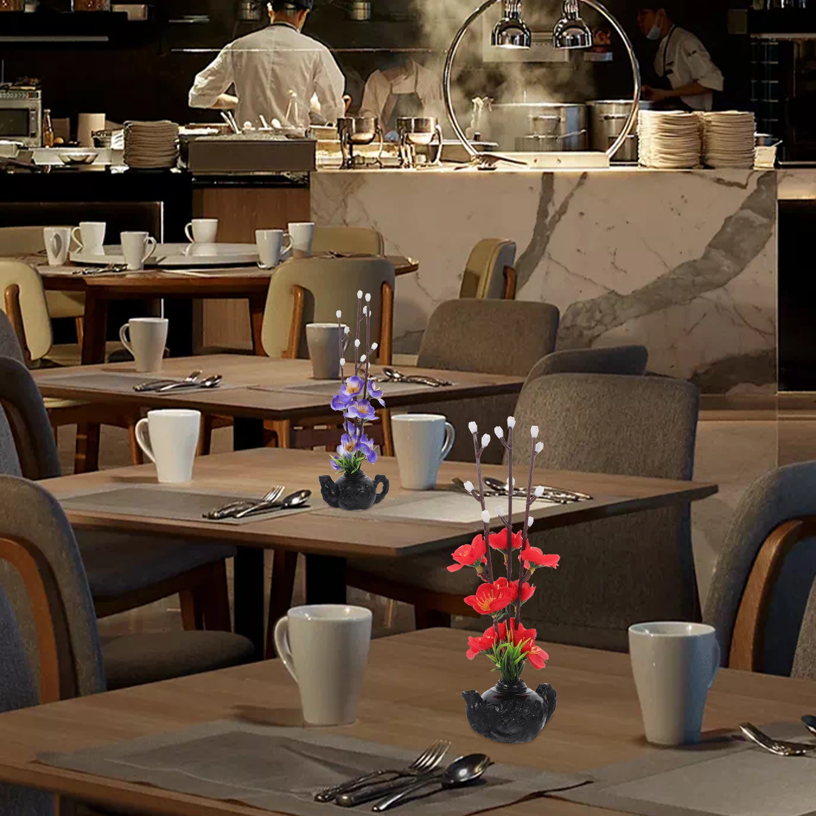 

2Pcs Plate Decoration Sushi Dish Simulation Flowers Creative Flower Adorn for Sushi Platter Restaurant Accessory