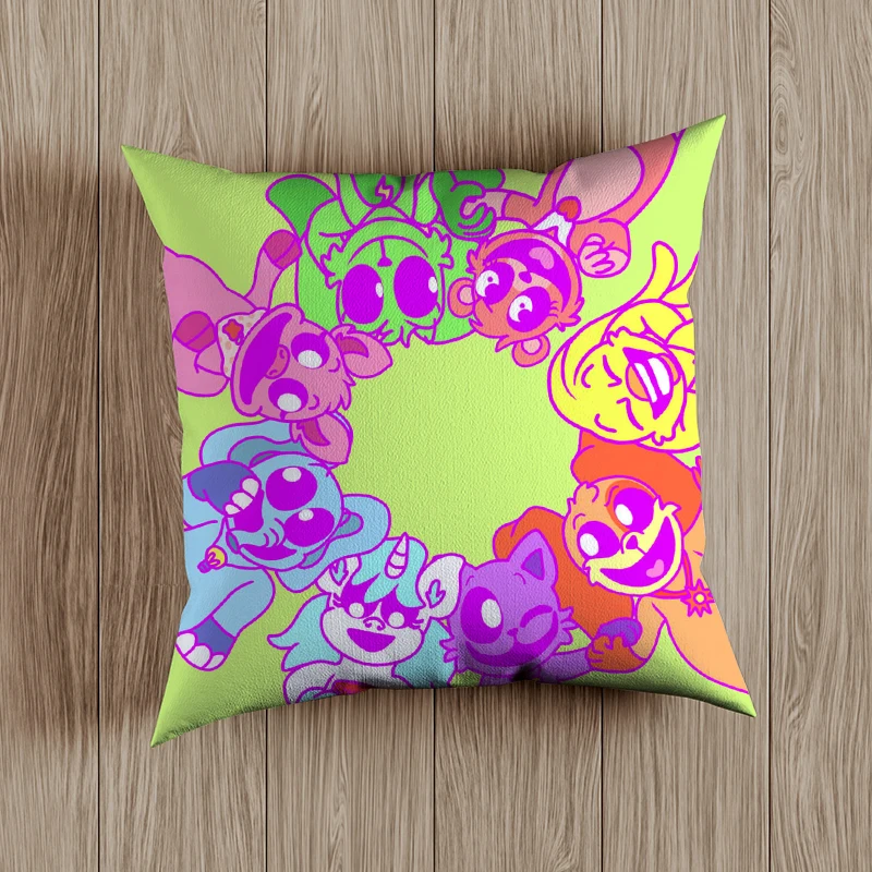 Smiling Critter Poszewka na poduszkę Catnap Dogday 45 * 45cm Poliestrowe poduszki do rzucania Sofa Dekoracja domu Dekoracyjna poszewka na poduszkę