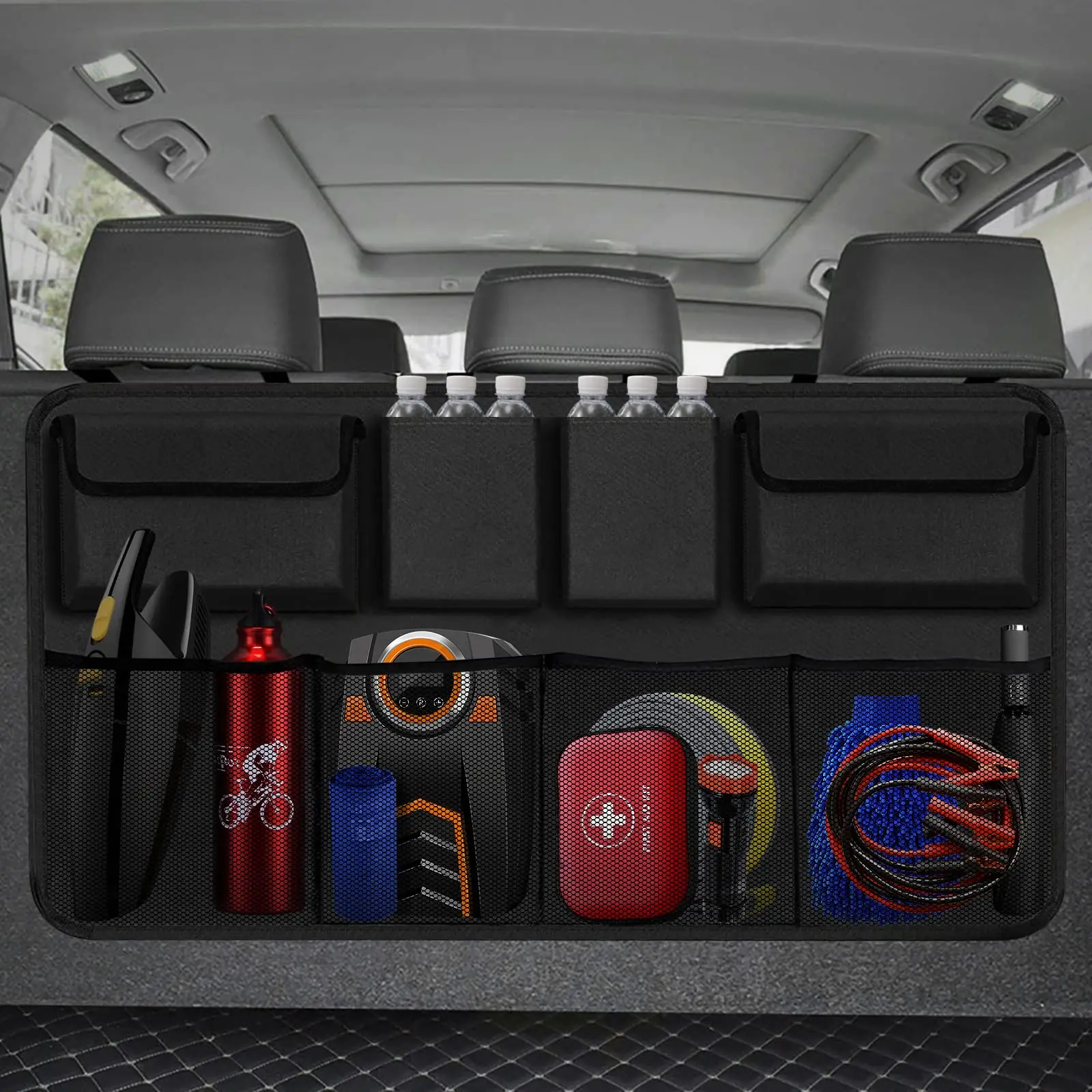 Car Trunk Car Organiser Backseat Hanging Car Organiser with 8 Large Storage Bag Trunk Organizer for SUV Truck Space Saving Exper