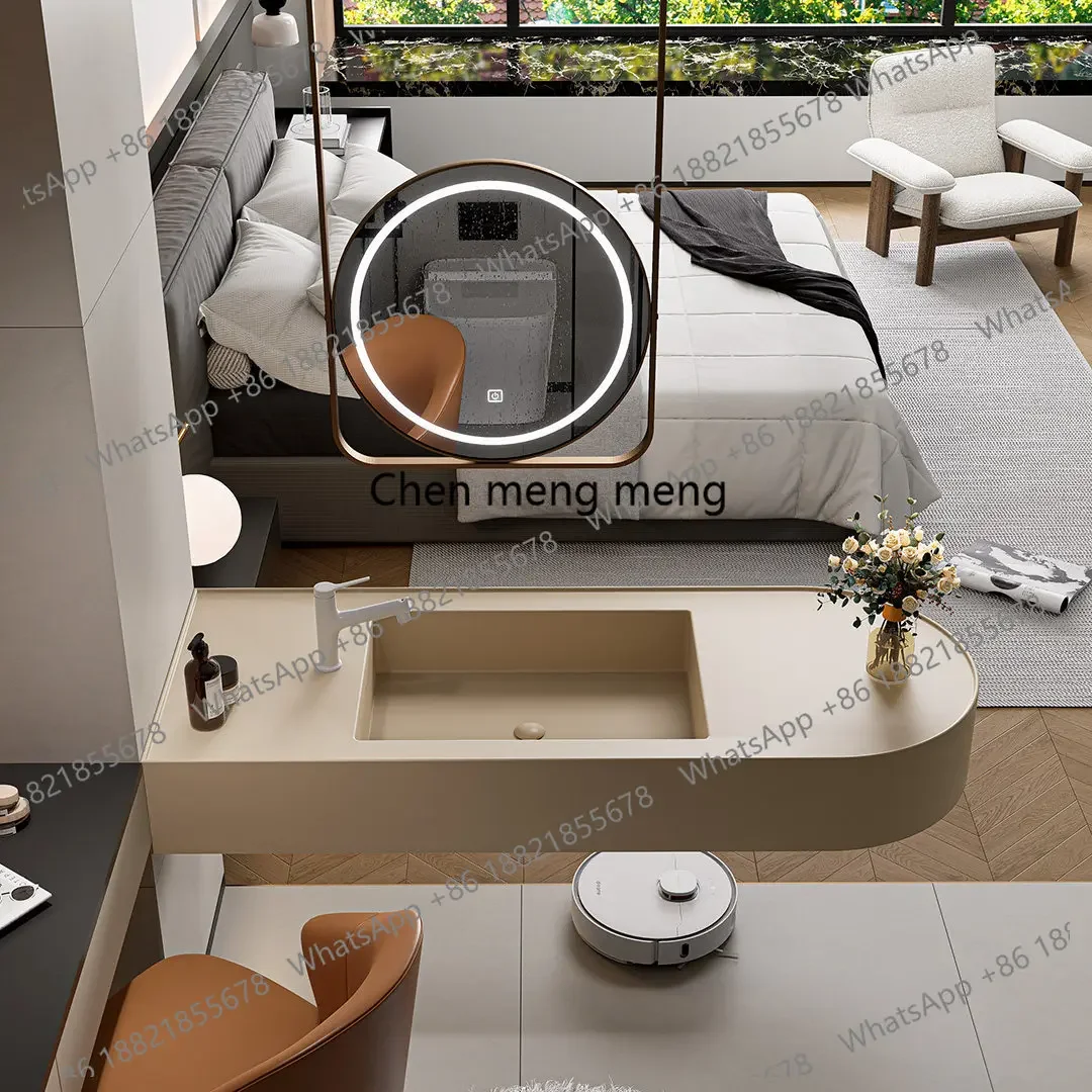 a55 Integrated square basin hotel wind hanging type can be customized with smart bathroom cabinet combination wash basin