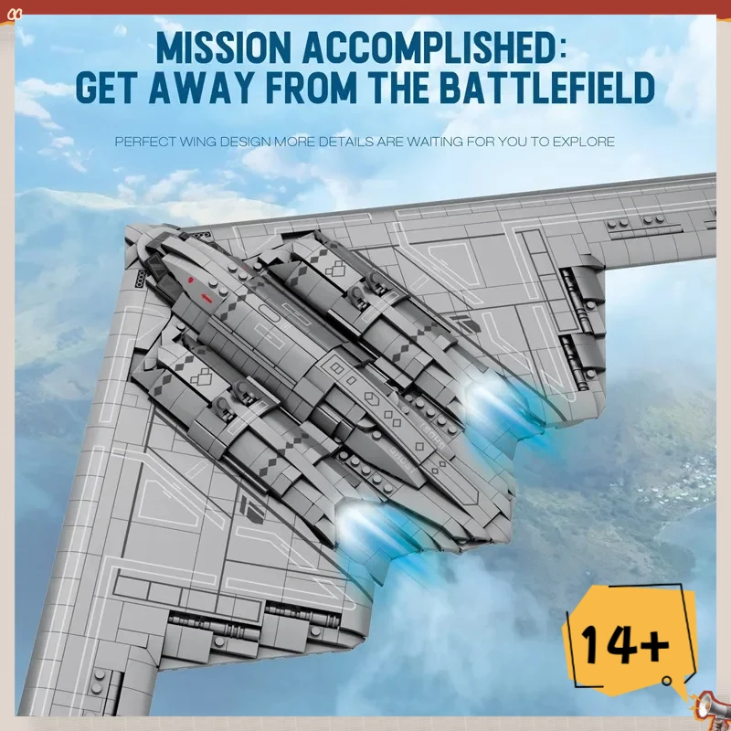 

2063PCS B-2 Ghost Strategic Bomber Building Blocks Air Force Fighter Model Bricks Collection Desktop Display Kids DIY Toys Gifts