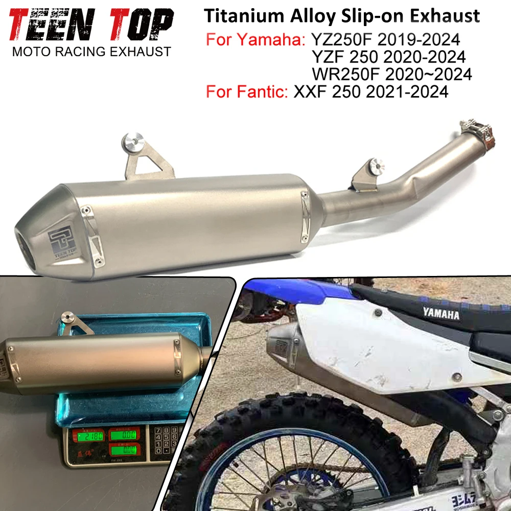 For YAMAHA YZF250 YZ250F Exhaust Systems Full Titanium Alloy Dirt Bike Escape Front Link Pipe Muffler WR250F 2020-2024 Tailpipe