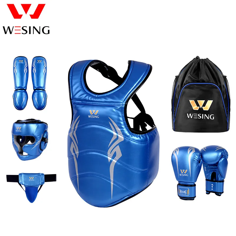 WESING Kids Sanda Gear Set 6pcs for Competition Sanshou Kids Equipments for Boys