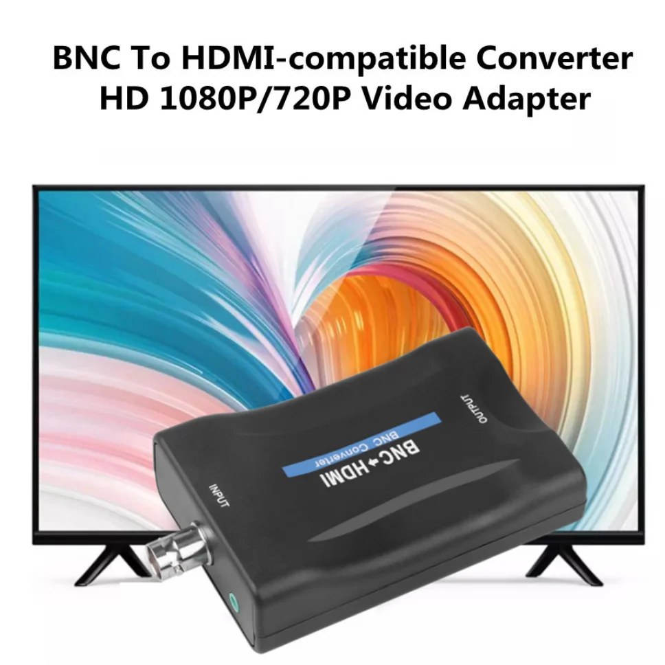 Grwibeou-Conversor BNC para HDMI compatível com cabo USB, 1080P Display, Video Conversor, Monitor de Vigilância, TV Signal Converter