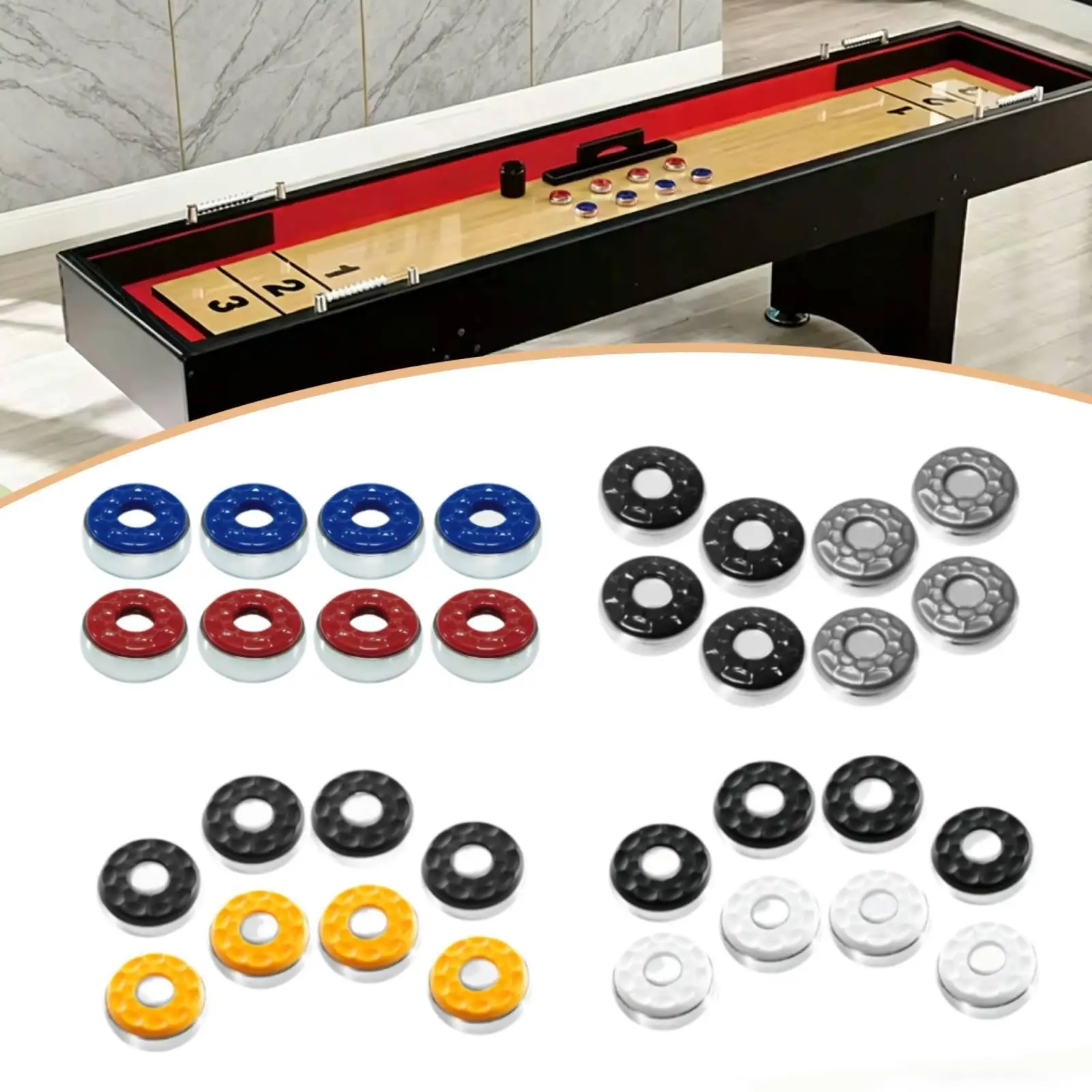 Lightweight Shuffleboard Pucks Set for Tabletop Board Game Replacement Rolling Beads Equipment for Home