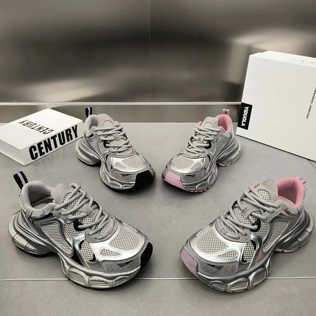 Spring Summer Women’s Sports Shoes Outdoor Thick Sole Platform Shoe Female Fitness Tennis Trainers Student Casual Clunky Sneaker
