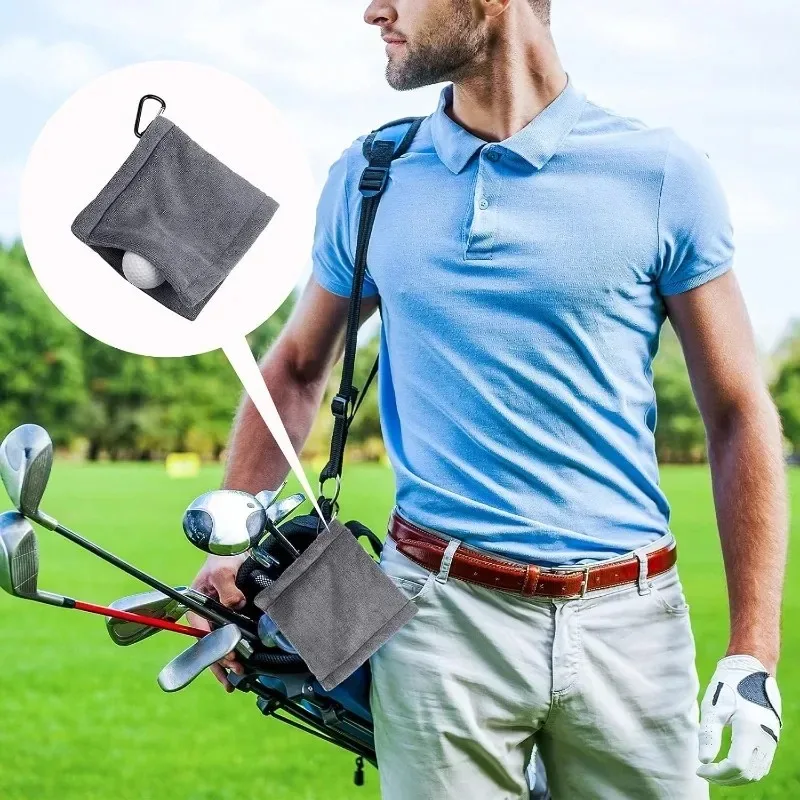 3pcs Golf Ball Towel with Snap Hook,Microfiber Amphibian Wet Dry,for Golf Bag Course Exercise Gym,Golf Ball Cleaner Accessories - view 6
